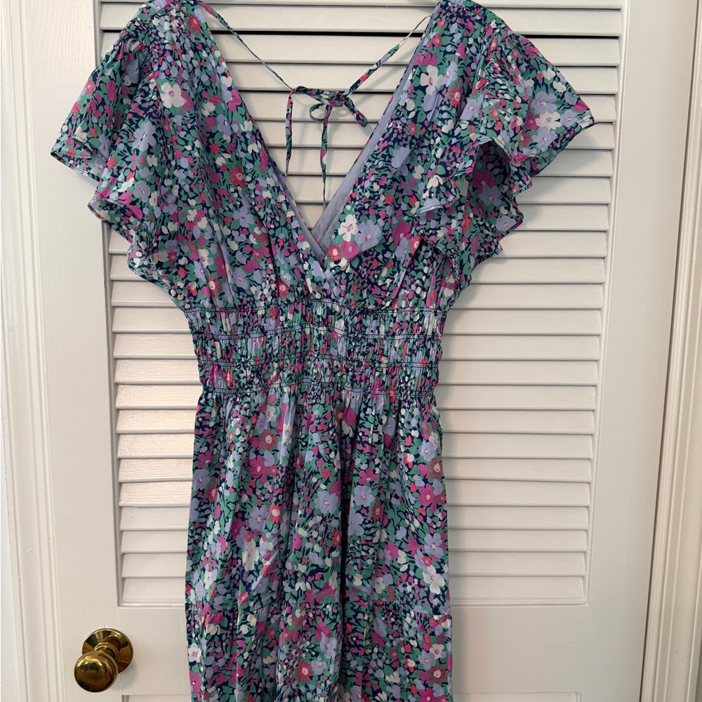 Rails Floral V-Neck Maxi Dress in Lavender, Pink, Green